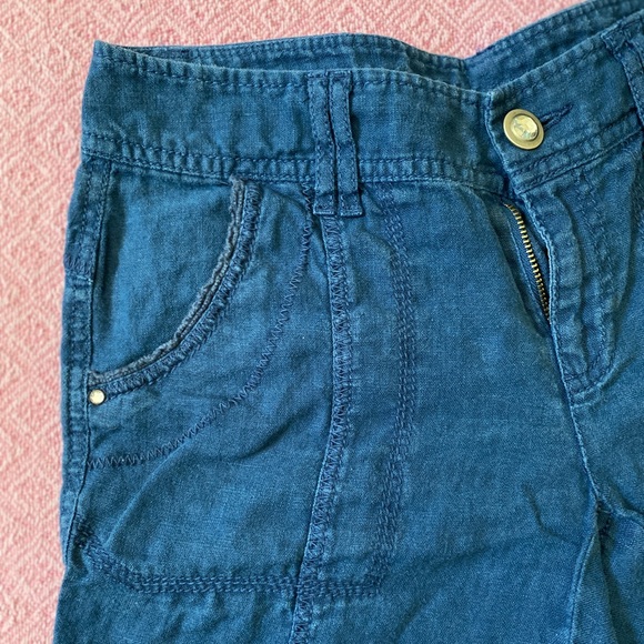 Beach Ink Linen Bermuda Shorts Rich Blue size 2 - Picture 3 of 6